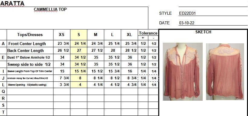 Aratta - Camellia Top / Blouse: Foggy Teal / M