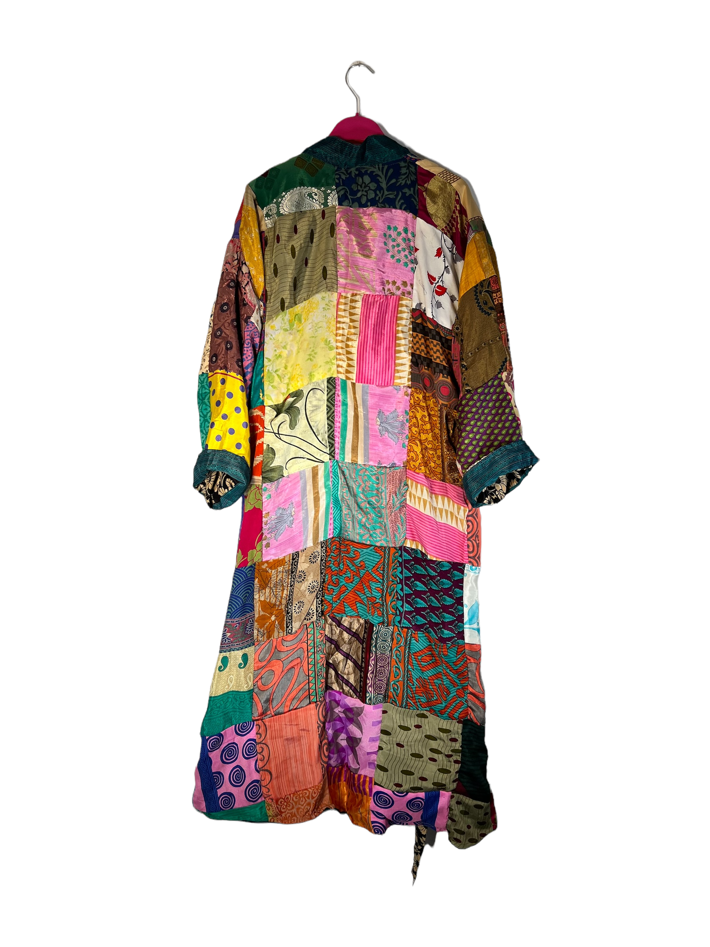 Silk Patchwork Kimono Robe
