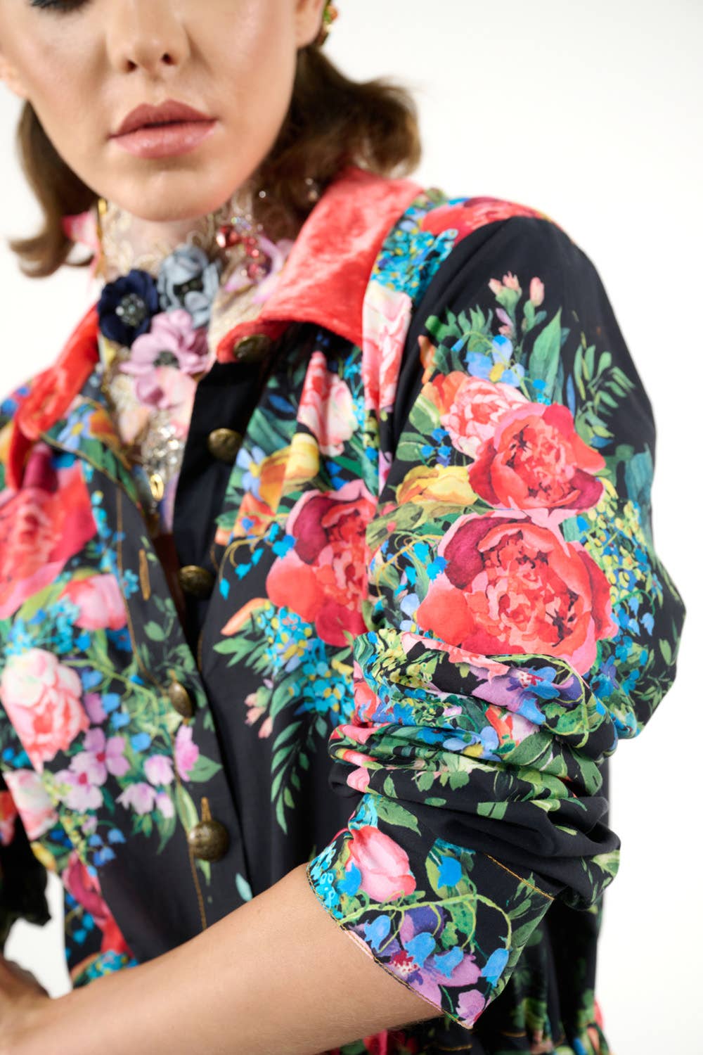 Aratta - Zinnia Shirt-Dress: Black Floral / M