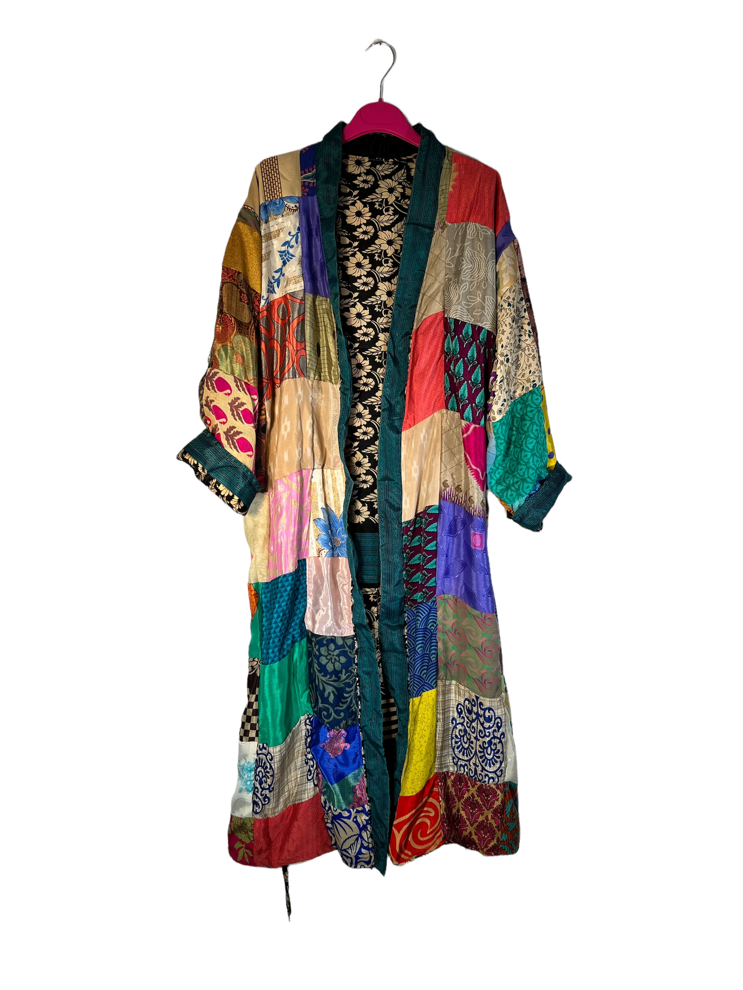 Silk Patchwork Kimono Robe