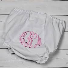 Zsa Zsa & LoLLi Monogram Blanks - Diaper Cover Eyelet Panty, Double Seated (Pk of 4): White Eyelet Trim / 6-9 mos