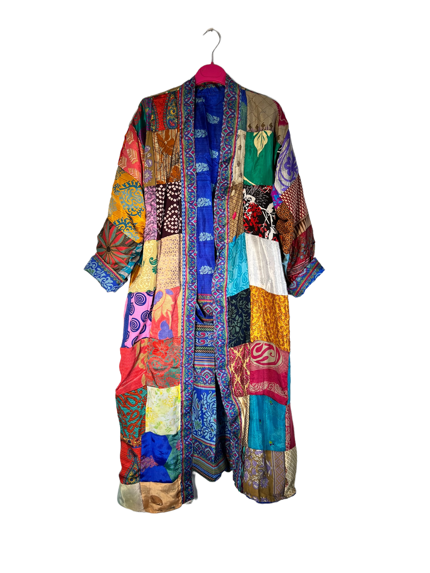 Silk Patchwork Kimono Robe