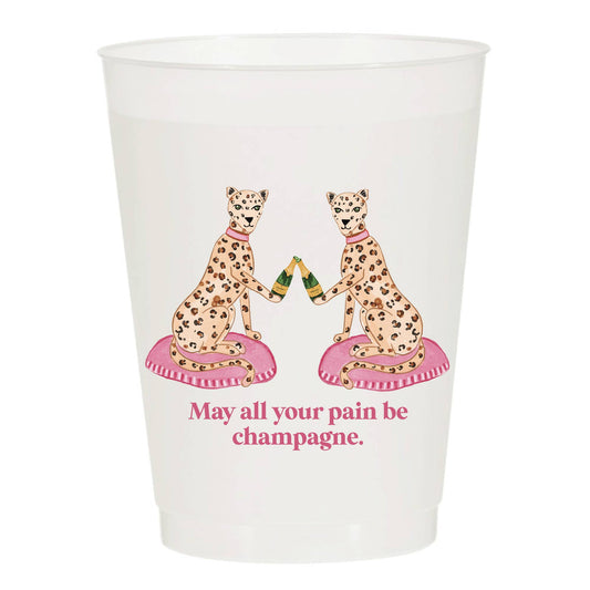 Sip Hip Hooray - May Your Pain Be Champagne Cheetah - Set of 10 Reusable Cups