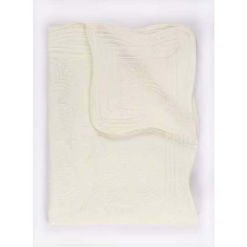 Zsa Zsa & LoLLi Monogram Blanks - Heirloom Quilt - Baby Quilt Blanket Monogram: White