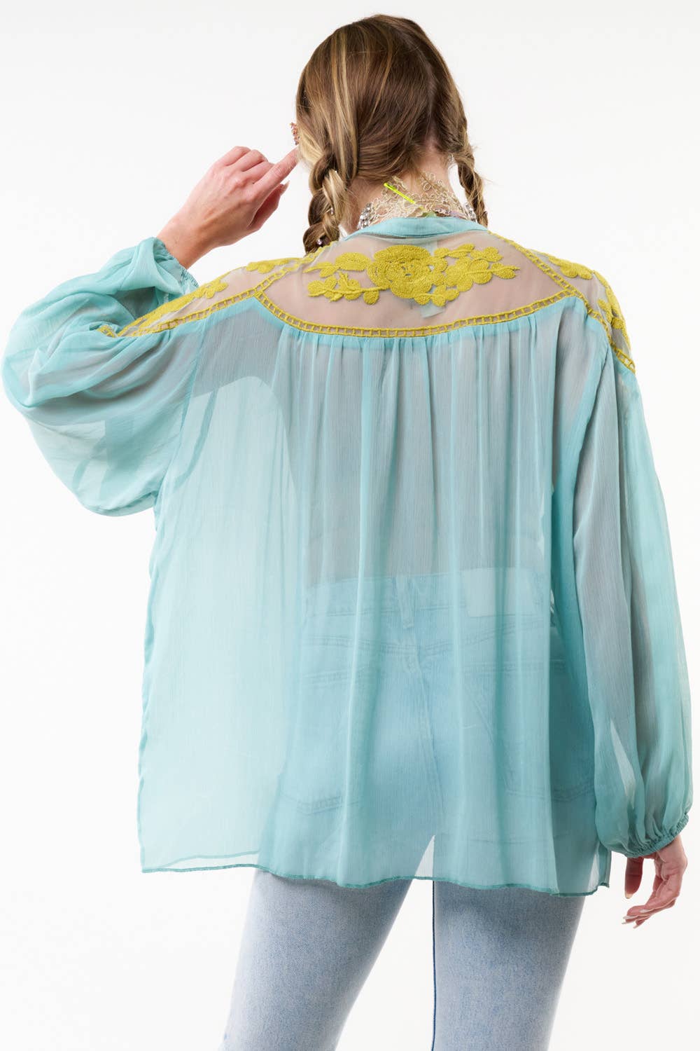 Aratta - Camellia Top / Blouse: Foggy Teal / S