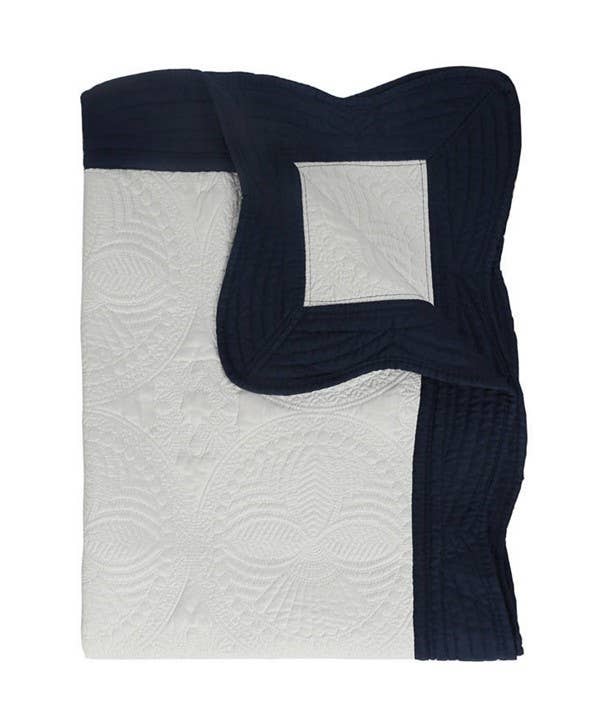 Zsa Zsa & LoLLi Monogram Blanks - Heirloom Quilt - Baby Quilt Blanket Monogram: White