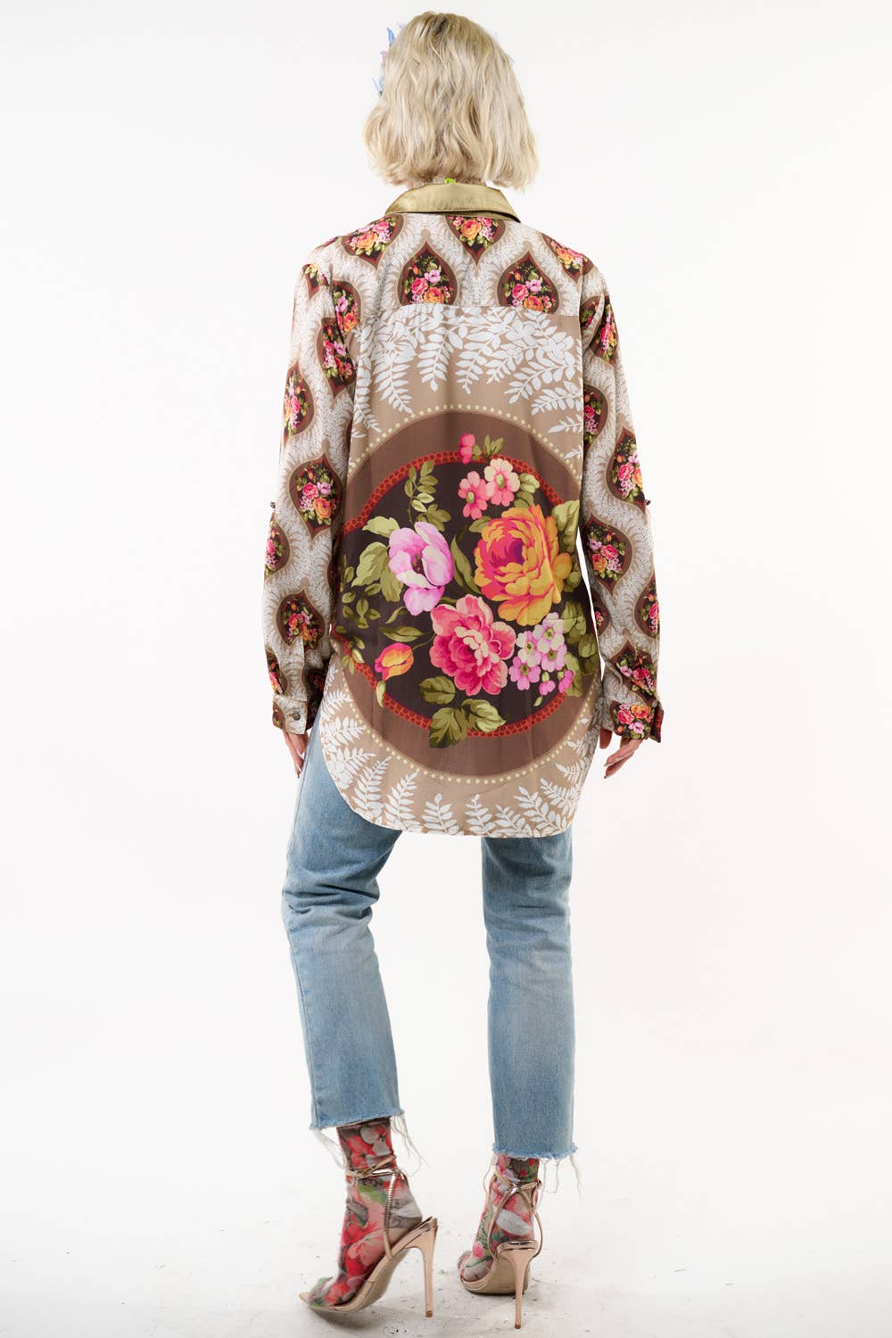 Aratta - Serenity Shirt: Espresso Floral / S