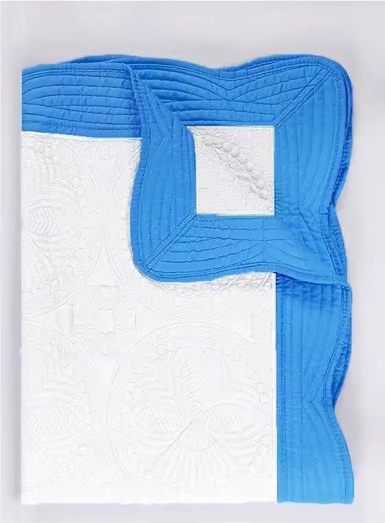 Zsa Zsa & LoLLi Monogram Blanks - Heirloom Quilt - Baby Quilt Blanket Monogram: White