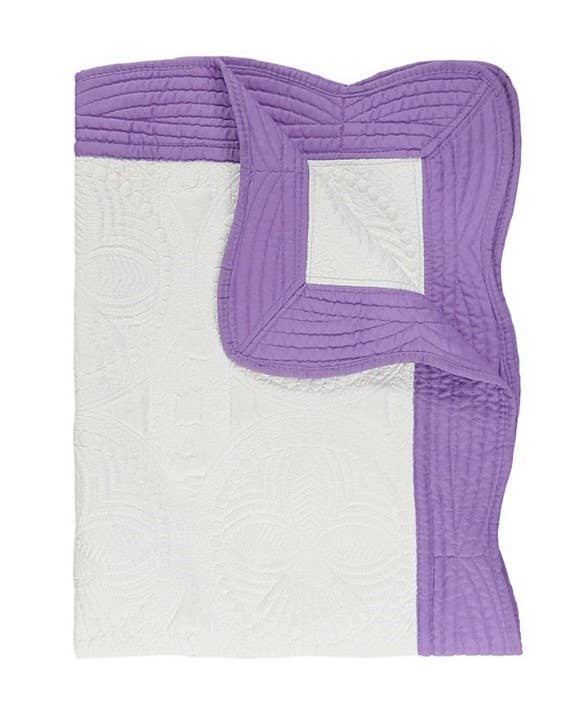Zsa Zsa & LoLLi Monogram Blanks - Heirloom Quilt - Baby Quilt Blanket Monogram: White