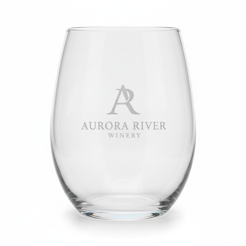9th Letter Press - Custom Engraved 15 oz Stemless Wine Glass