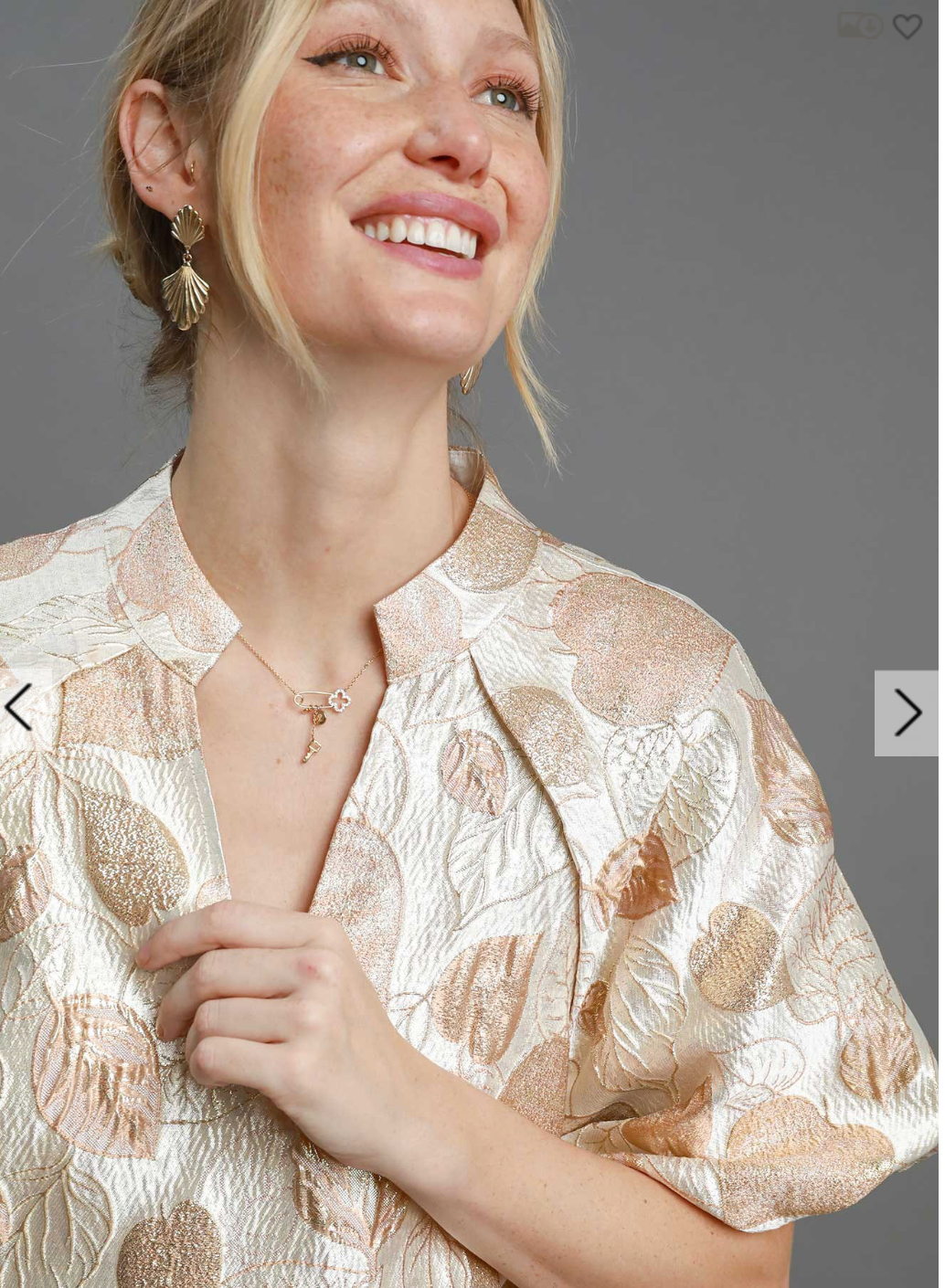 Abstract Metallic Print Top Perfect for the Holidays