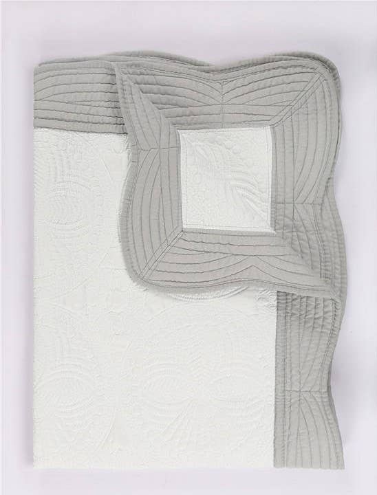 Zsa Zsa & LoLLi Monogram Blanks - Heirloom Quilt - Baby Quilt Blanket Monogram: White