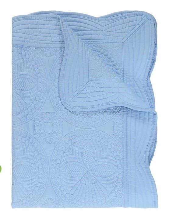 Zsa Zsa & LoLLi Monogram Blanks - Heirloom Quilt - Baby Quilt Blanket Monogram: White