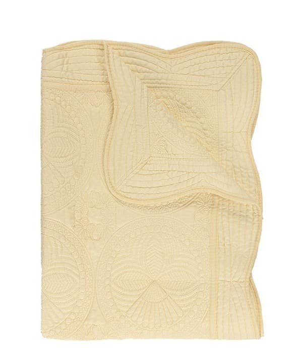 Zsa Zsa & LoLLi Monogram Blanks - Heirloom Quilt - Baby Quilt Blanket Monogram: White