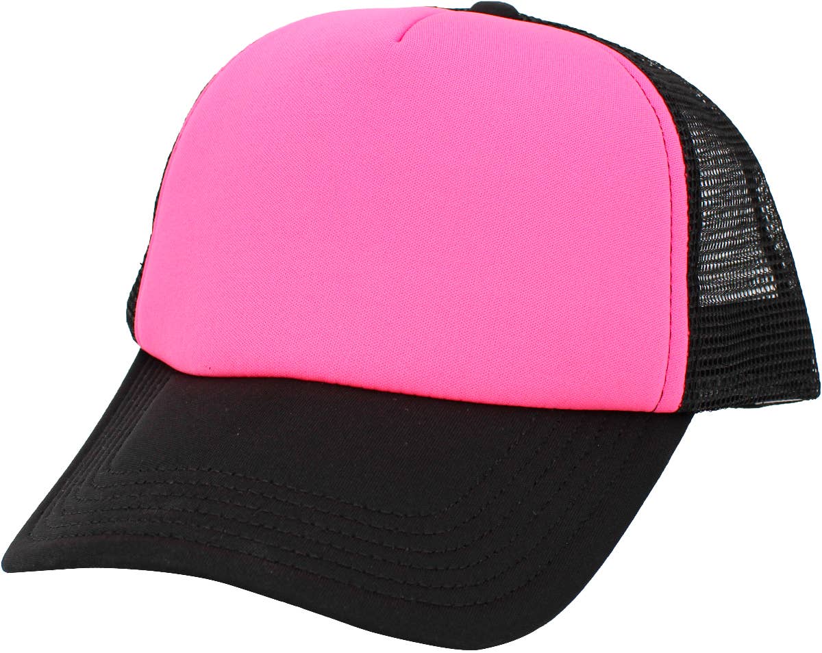 KBETHOS - Classic Foam Front Trucker Hat: H.pink-White