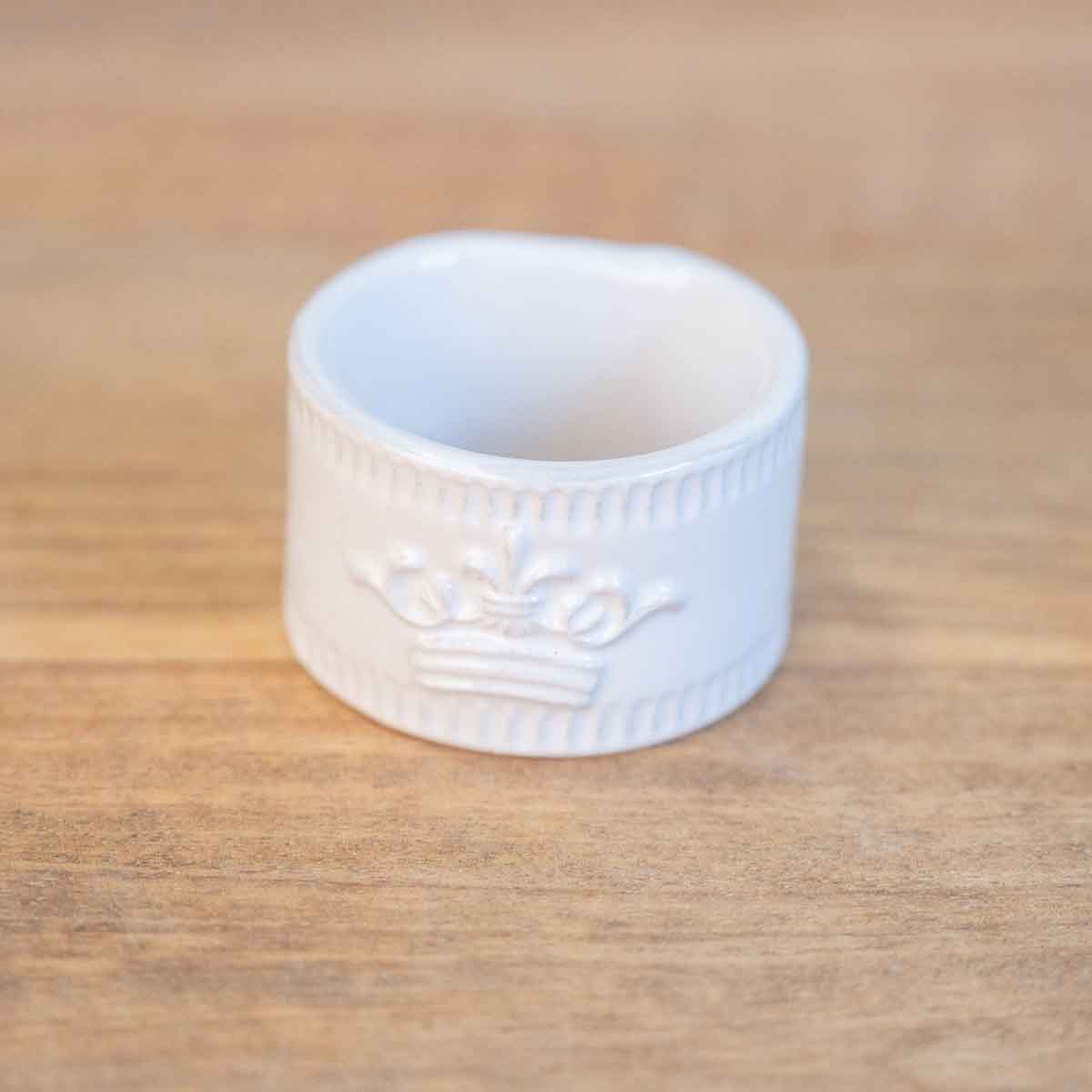 The Royal Standard - Crown Napkin Ring   Antique White   2"