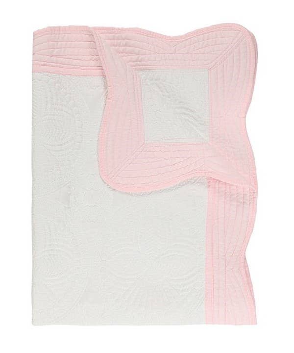 Zsa Zsa & LoLLi Monogram Blanks - Heirloom Quilt - Baby Quilt Blanket Monogram: White