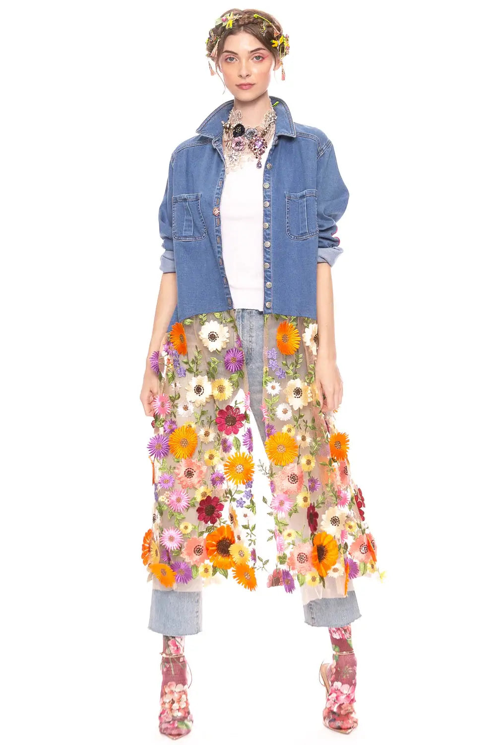 Aratta  Denim Maxi Shirt: Denim