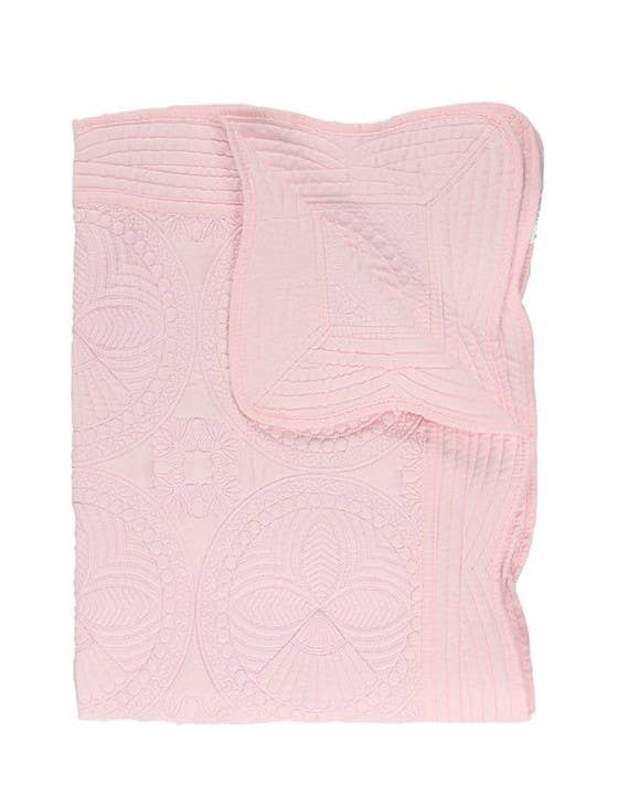 Zsa Zsa & LoLLi Monogram Blanks - Heirloom Quilt - Baby Quilt Blanket Monogram: White