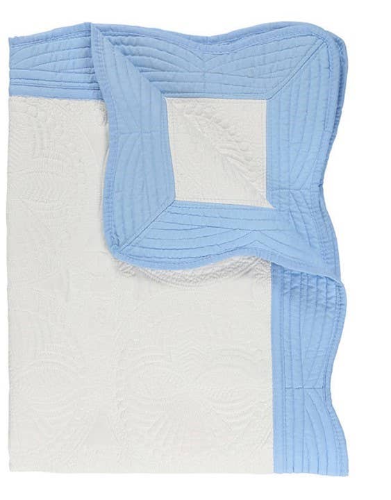 Zsa Zsa & LoLLi Monogram Blanks - Heirloom Quilt - Baby Quilt Blanket Monogram: White