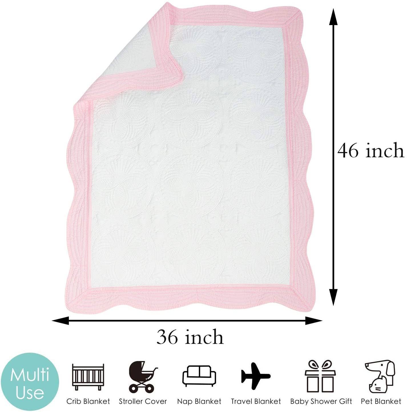 Zsa Zsa & LoLLi Monogram Blanks - Heirloom Quilt - Baby Quilt Blanket Monogram: White