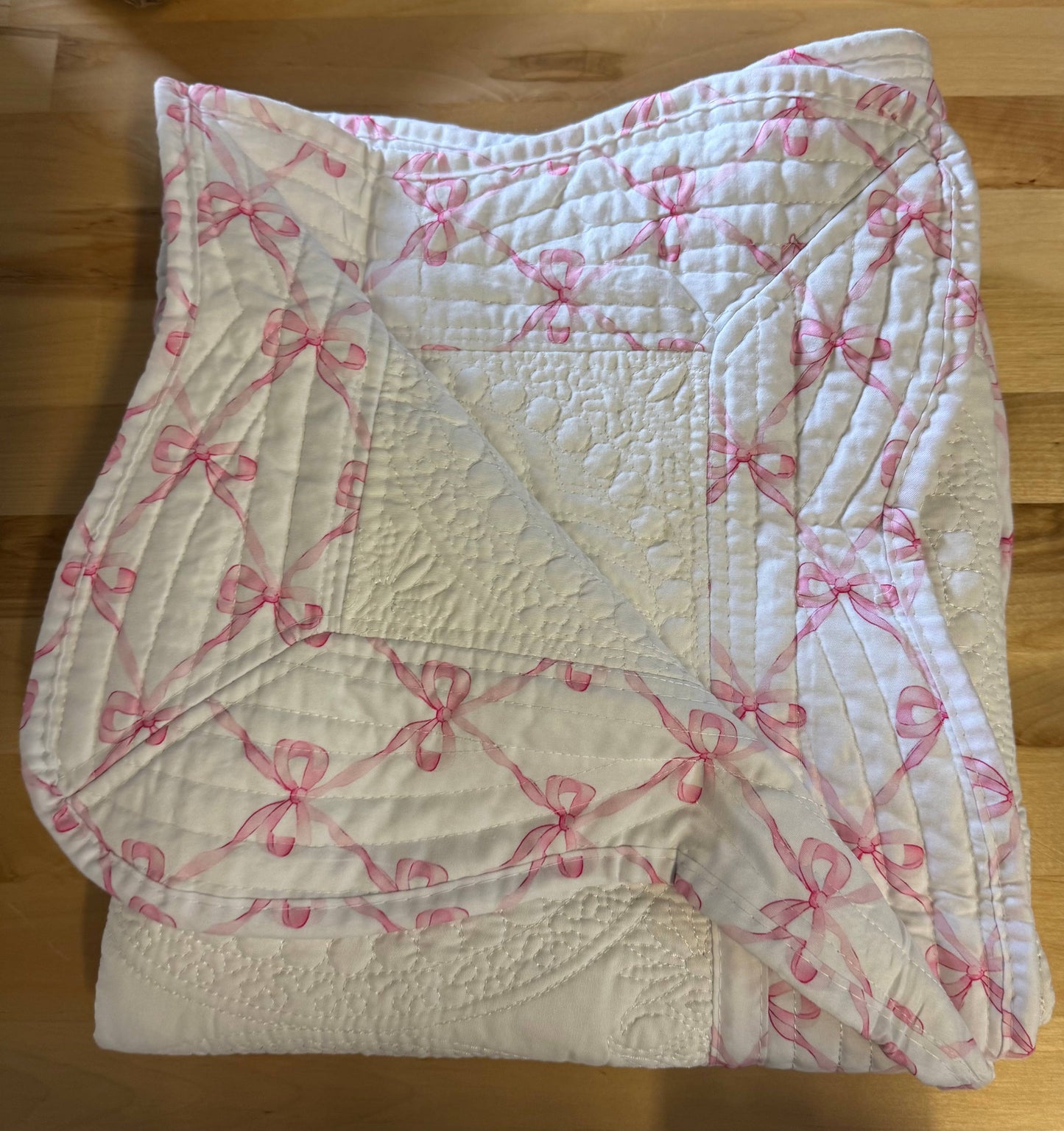 Zsa Zsa & LoLLi Monogram Blanks - Heirloom Quilt - Baby Quilt Blanket Monogram: White