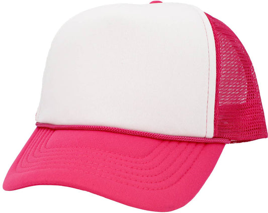 KBETHOS - Classic Foam Front Trucker Hat: H.pink-White