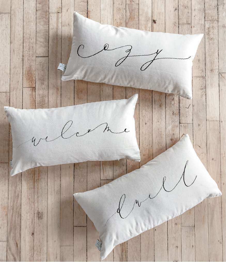 Word Pillows  Cottage  Lumbar