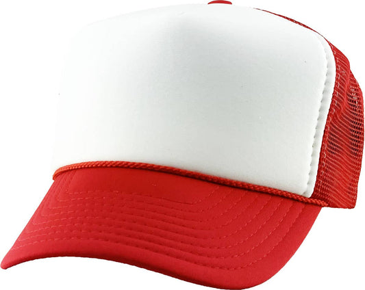 KBETHOS - Classic Foam Front Trucker Hat: Red-White