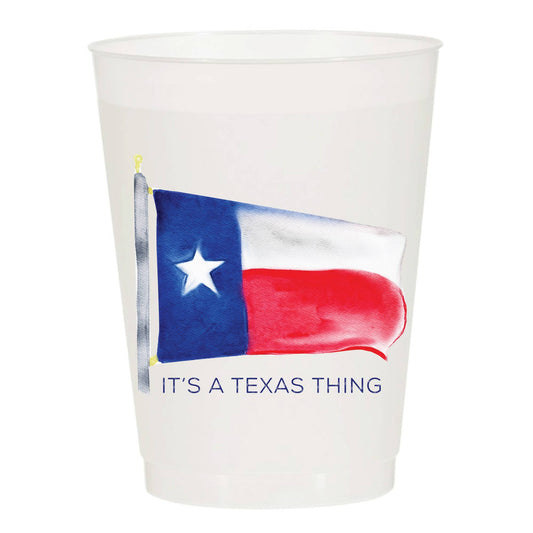 Sip Hip Hooray - It's a Texas Thing Flag Watercolor Reusable Cups - Set of 10