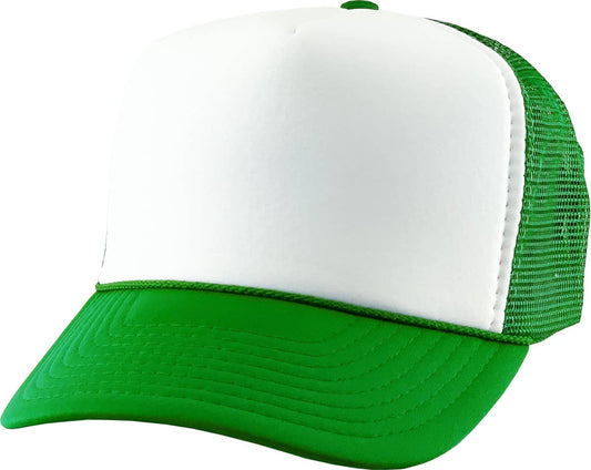 KBETHOS - Classic Foam Front Trucker Hat: K.green-White
