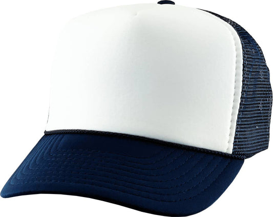 KBETHOS - Classic Foam Front Trucker Hat: Navy-White